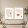 Boho Geometric Abstract Set of 2 Framed Posters Wall Art 45x60 cm