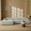 Sophisticated Wood Right Aligned 3-Seater With Upholstery Non Storage Sofa In Grey Colour