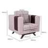 Rubik 1 Seater Fabric Sofa in Smokey Taupe Colour