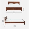 Rehan Solid Wood Queen  Size Bed Without Storage (Honey Finish)