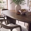 Zen Asymmetric Solid Wood 6 Seater Dining Table in Danish Walnut Finish