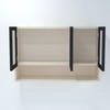 Aluminium Black Profile 3 Fluted Glass Handless Shutter With Space Organizer In Highland Pine Finish