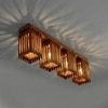 Elegant Brown Solid Wood Ceiling Light