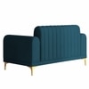 Josbert Velvet 2 Seater  Sofa In T Blue Colour