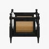 Rattan Solid wood Single Seater sofa in Black Finish in Ivory