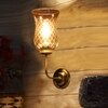 Devansh Metal Electric Wall Light in gold Colour with Lavender Shade Count of 1 Light