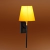 Devansh Metal Electric Wall Light in Black Colour with Yellow Shade Count of 1 Light