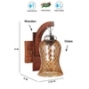 Devansh Solid Wood Electric Wall Light in Brown Colour with Lavender Shade Count of 1 Light