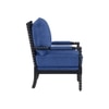 Luxe Linen Fabric Lounge Chair- Blue