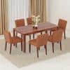 Atlas Solid Wood 6 Seater Dining Table With Set Of 6 Ludo Upholster Dining Chair
