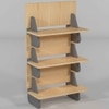 Interlockable Engineered Wood Bookshelf in Grey Colour
