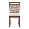 Alaine Dining Chair in Calico Floral Retreat and Pony Beige Non-Printed Seat with Teak Finish