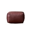 Cuboid Collection Brown Faux Leather Pouf Ottoman Set Of 2