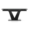 Caribu 6 To 8 Extendable Dining Table With 8 Casey Swivel Dining Chairs (Finish : Black Marble, Chair Colour : Dual Tone)