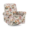 Diaz Rocker Swivel Recliner in Peach Floral Velvet Colour