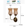 Devansh Metal Electric Wall Light in Gold Colour with Lavender Shade Count of 2 Lights