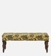 Gulika Solid Wood Upholstered Bench In Walnut Finish