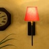 Devansh Metal Electric Wall Light in Black Colour with Orange Shade Count of 1 Light