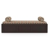 Harvey Day Bed in American Walnut Finish with Terracotta and Grey Colour