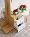 Hexa Red Wooden Dressing Table in Giant Wood and Frosty White Colour