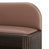 Haven Solid Wood Shoe Cabinet In Dark Chestnut Finish with  Spanish Rose Leatherette Colour