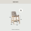 Scandinavian Arden Counter Chair Beige Natural Wood Finish