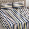 Zeke Multicolor Geometric 400 TC Cotton Flat Super King Size Bedsheet with 2 Pillow Covers – Threads