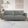 Novelle 3 Seater Velvet Sofa Cum Bed in Grey colour