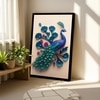 The Castle Decor Vastu Peacock Wall Art Framed Painting 20x30 Inch Style 1