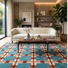 Presto Blue Geometric Hand Tufted Wool Carpet 8X10 Feet