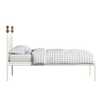 Iver Metal Non Storage Single Bed in Glossy Ivory Finish