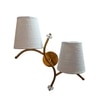 Devansh Metal Electric Wall Light in Gold Colour with White Shade Count of 2 Lights