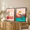 The Castle Decor Boho Abstract Botanical Wall Art Set of 2 Design 1 11x17 Inch