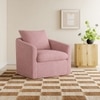 Oxford Boucle Fabric Lounge Chair in Pink Colour