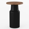 Toro Solid Wood Side Table In Dual Tone in Amber Walnut And Black Finish