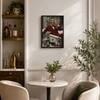 The Castle Decor Gentleman Red Suit Cocktail Wall Art Framed Painting 14x20 Inch