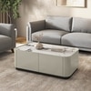Dorian Engineered Wood Coffee Table With Ceramic Top in Taupe High Gloss Finish