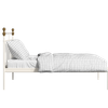 Iver Metal Non Storage King Bed in Glossy Ivory Finish