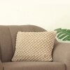Popcorn Khaki  And Natural Knitted Cushion Cover  16X16 Inches