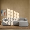 Zenliving Wood Left Aligned 3-Seater With Upholstery Non Storage Sofa In Grey Colour