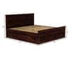 Moglis Solid Wood Queen  Size Bed With Box Storage (Walnut Finish)