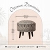 Mandala Fabric Wooden Ottoman in Grey Color Set of 2