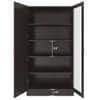 Celestia Double Door Bookshelf cum Crockery Cabinet with Toughened Glass in Antique Ebony Colour