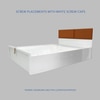 Tobacco Engineered Wood Queen  Size Bed With Hydraulic Storage (Melamine Finish, White Colour)