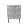 Leston Printed Canvas Geometry Fabric Lounge Chair in White Colour