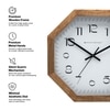 Tan Wooden Octagonal Wall Clock with Warm Rustic Finish