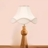 Devansh Off-White Cotton Vintage  Lamp With Wood Base (12X20.3)