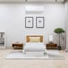 Hexa Engineered Wood Modern Single Bed With Headboard Without Storage In Frosty White And Giant Wood
