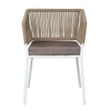 Bostan Outdoor Accent Patio Weaving Chair in Ivory White
