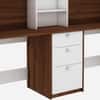 Natsu Twin Home Office Table Walnut and Frosty White